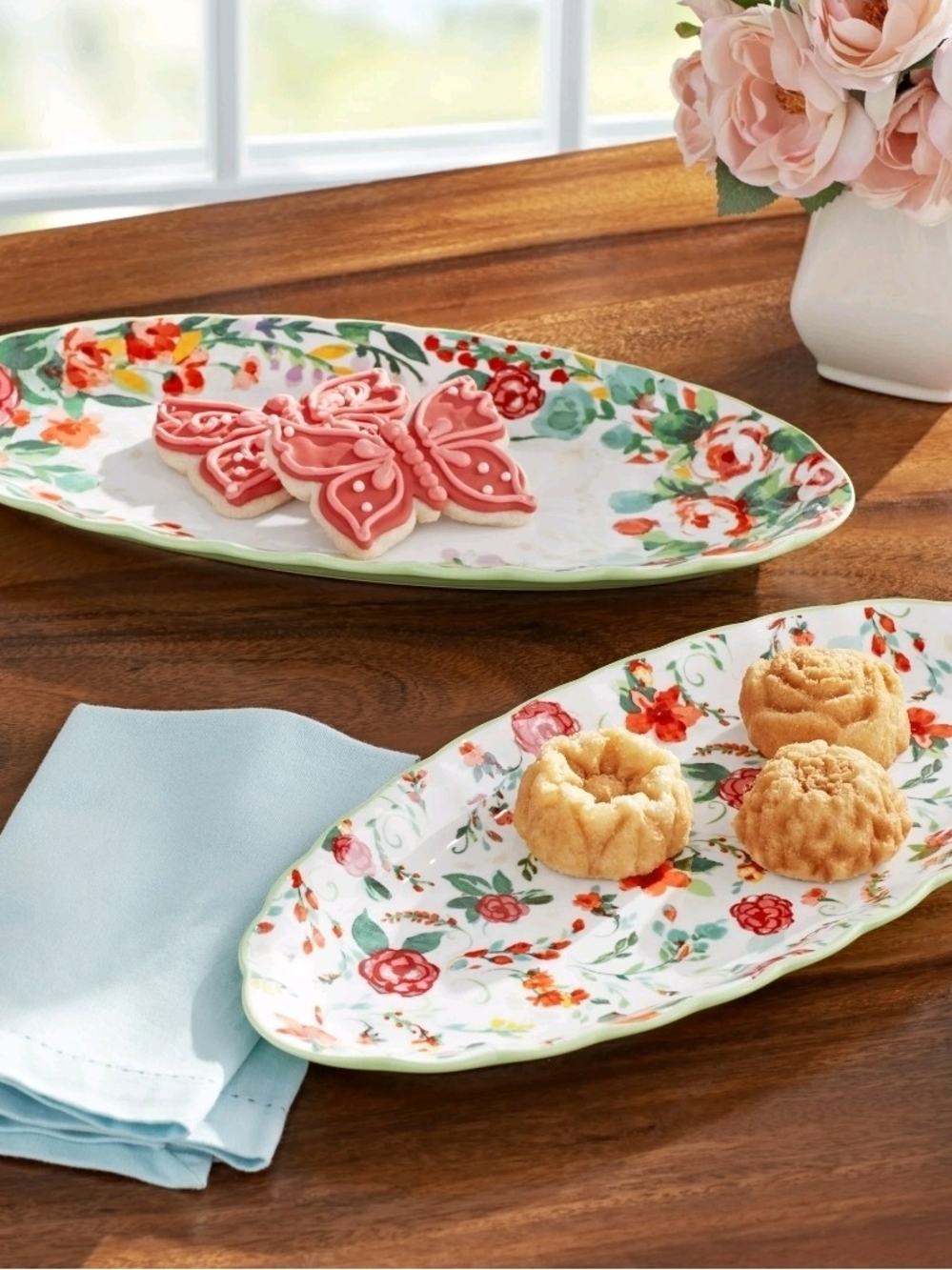The Pioneer Woman Painted Prairie 2 Pieces Set of Trays to Serve as Ceramic